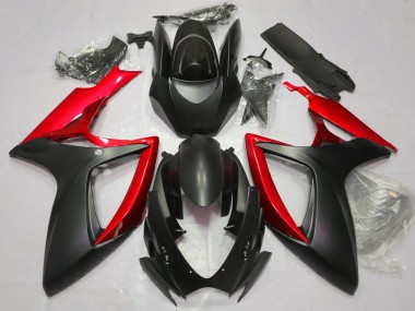 2006-2007 Matte Black & Red Suzuki GSXR 600-750 Motorcycle Fairing UK