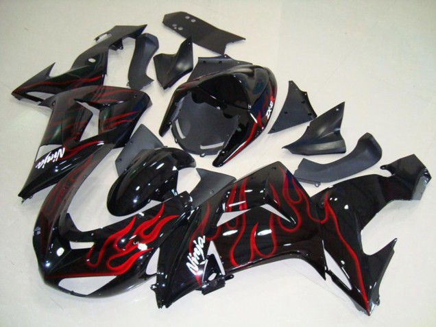 2006-2007 Red Flame Kawasaki ZX10R Motorcycle Fairing UK 2006-2007 Red Flame Kawasaki ZX10R Motorcycle Fairing UK