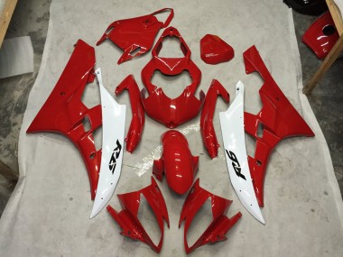 2006-2007 Red and White C2W Yamaha R6 Motorcycle Fairing UK