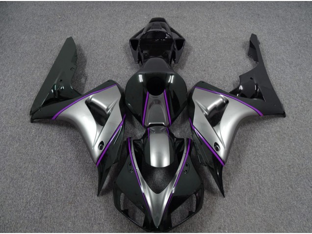 2006-2007 Silver with Dark Purple Pin Stripe Honda CBR1000RR Motorcycle Fairing UK 2006-2007 Silver with Dark Purple Pin Stripe Honda CBR1000RR Motorcycle Fairing UK