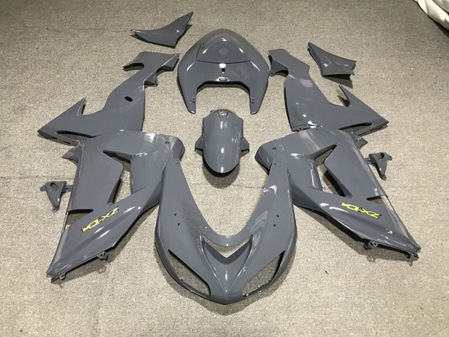 2006-2007 Smooth Gray & Yellow Kawasaki ZX10R Motorcycle Fairing UK 2006-2007 Smooth Gray & Yellow Kawasaki ZX10R Motorcycle Fairing UK