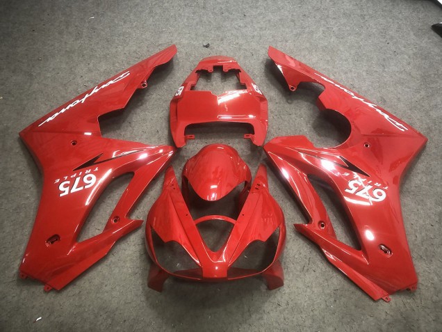 2006-2008 Red with White Decals Triumph Daytona 675 Motorcycle Fairing UK 2006-2008 Red with White Decals Triumph Daytona 675 Motorcycle Fairing UK