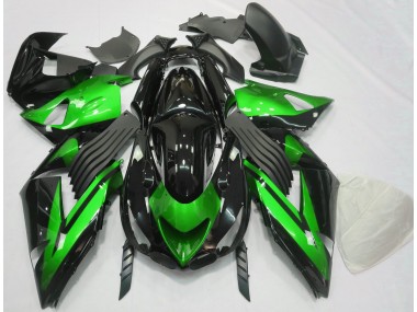 2006-2011 Gloss Green and Black Plain Kawasaki ZX14R Motorcycle Fairing UK