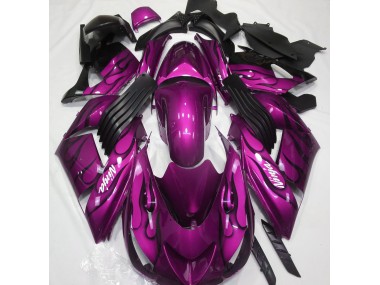 2006-2011 Gloss Pink & Flame Kawasaki ZX14R Motorcycle Fairing UK