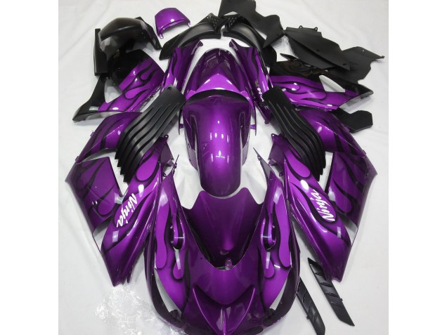 2006-2011 Gloss Purple & Flame Kawasaki ZX14R Motorcycle Fairing UK 2006-2011 Gloss Purple & Flame Kawasaki ZX14R Motorcycle Fairing UK