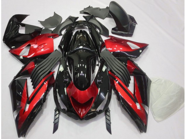 2006-2011 Gloss Red and Black Plain Kawasaki ZX14R Motorcycle Fairing UK 2006-2011 Gloss Red and Black Plain Kawasaki ZX14R Motorcycle Fairing UK