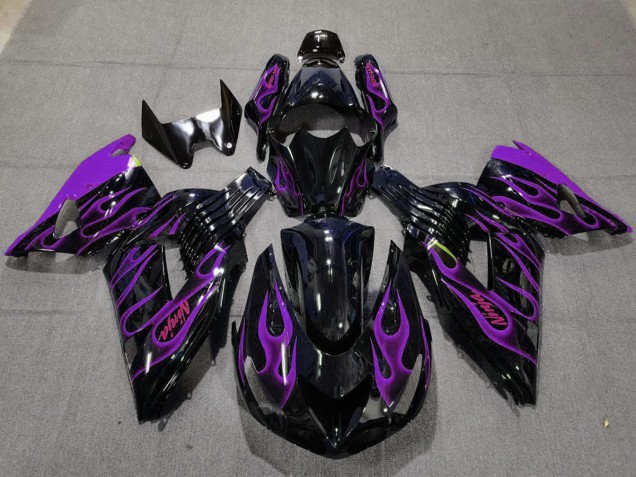 2006-2011 Purple Flame Kawasaki ZX14R Motorcycle Fairing UK 2006-2011 Purple Flame Kawasaki ZX14R Motorcycle Fairing UK