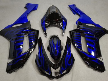 2007-2008 Blue Flame Kawasaki ZX6R Motorcycle Fairing UK