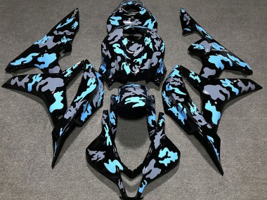 2007-2008 Custom Camo Blue Honda CBR600RR Motorcycle Fairing UK