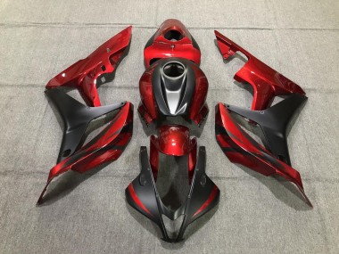 2007-2008 Deep Red and Matte Black Honda CBR600RR Motorcycle Fairing UK