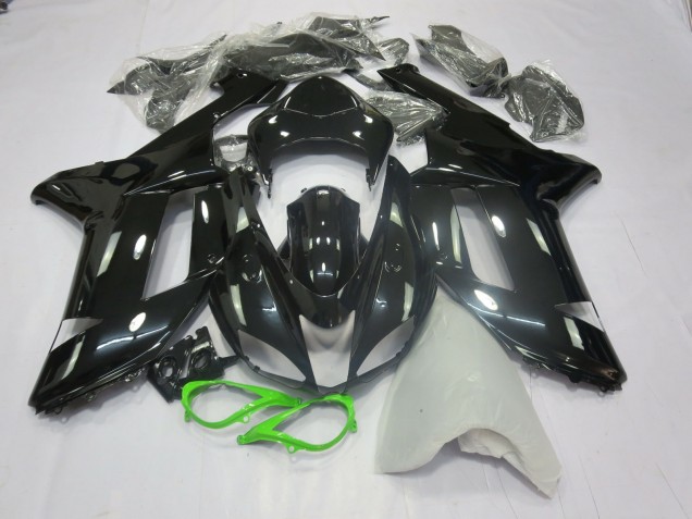2007-2008 Gloss Black Green Kawasaki ZX6R Motorcycle Fairing UK 2007-2008 Gloss Black Green Kawasaki ZX6R Motorcycle Fairing UK