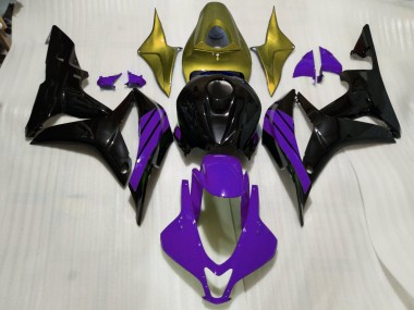 2007-2008 Gloss Black & Purple and Gold Accents Honda CBR600RR Motorcycle Fairing UK