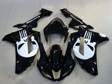 2007-2008 Gloss Black & Skull Kawasaki ZX6R Motorcycle Fairing UK