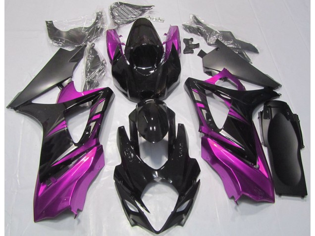 2007-2008 Gloss Black and Pink Suzuki GSXR 1000 Motorcycle Fairing UK 2007-2008 Gloss Black and Pink Suzuki GSXR 1000 Motorcycle Fairing UK