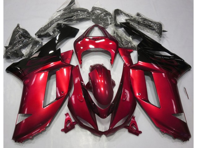 2007-2008 Gloss Red & Black Kawasaki ZX6R Motorcycle Fairing UK 2007-2008 Gloss Red & Black Kawasaki ZX6R Motorcycle Fairing UK