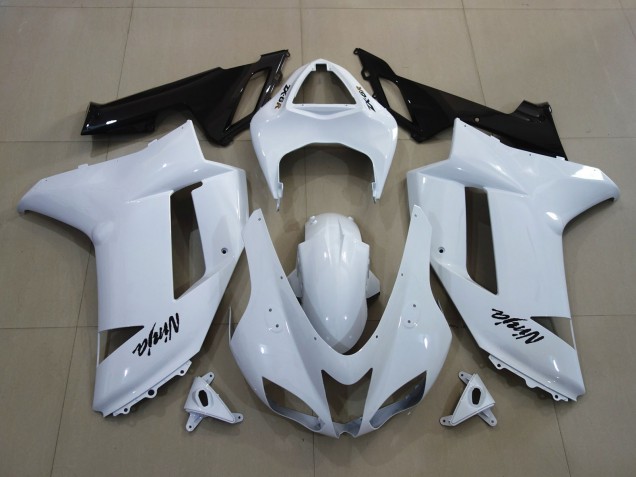 2007-2008 Gloss White Kawasaki ZX6R Motorcycle Fairing UK 2007-2008 Gloss White Kawasaki ZX6R Motorcycle Fairing UK