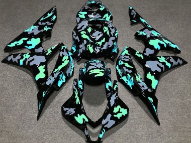 2007-2008 Green and Gray Camouflage Honda CBR600RR Motorcycle Fairing UK