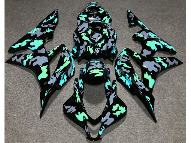 2007-2008 Green and Gray Camouflage Honda CBR600RR Motorcycle Fairing UK 2007-2008 Green and Gray Camouflage Honda CBR600RR Motorcycle Fairing UK