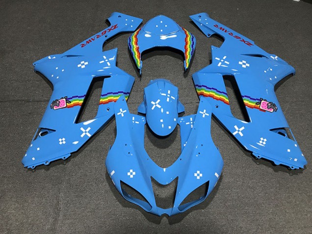 2007-2008 Light Blue Custom Kawasaki ZX6R Motorcycle Fairing UK 2007-2008 Light Blue Custom Kawasaki ZX6R Motorcycle Fairing UK
