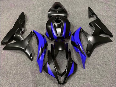 2007-2008 Matte Black & Blue Design Honda CBR600RR Motorcycle Fairing UK