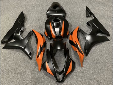 2007-2008 Matte Black & Orange Design Honda CBR600RR Motorcycle Fairing UK