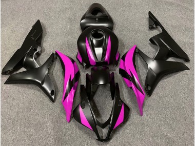 2007-2008 Matte Black & Pink Design Honda CBR600RR Motorcycle Fairing UK