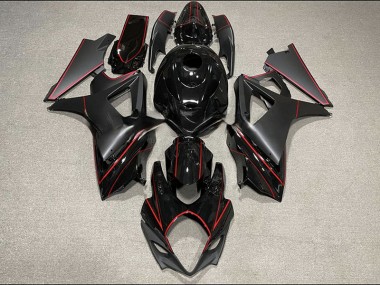 2007-2008 Matte and Gloss Black & Red Trim Suzuki GSXR 1000 Motorcycle Fairing UK