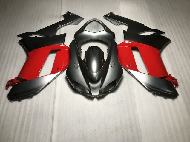 2007-2008 Metallic Silver with Red Kawasaki ZX6R Motorcycle Fairing UK 2007-2008 Metallic Silver with Red Kawasaki ZX6R Motorcycle Fairing UK
