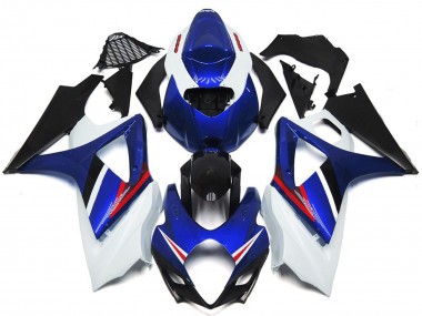 2007-2008 OEM Style Gloss Blue and White Red Suzuki GSXR 1000 Motorcycle Fairing UK