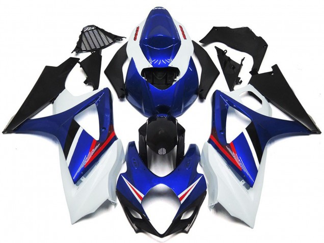 2007-2008 OEM Style Gloss Blue and White Red Suzuki GSXR 1000 Motorcycle Fairing UK 2007-2008 OEM Style Gloss Blue and White Red Suzuki GSXR 1000 Motorcycle Fairing UK
