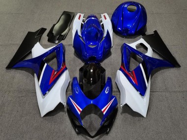2007-2008 OEM Style Gloss Blue and White Suzuki GSXR 1000 Motorcycle Fairing UK