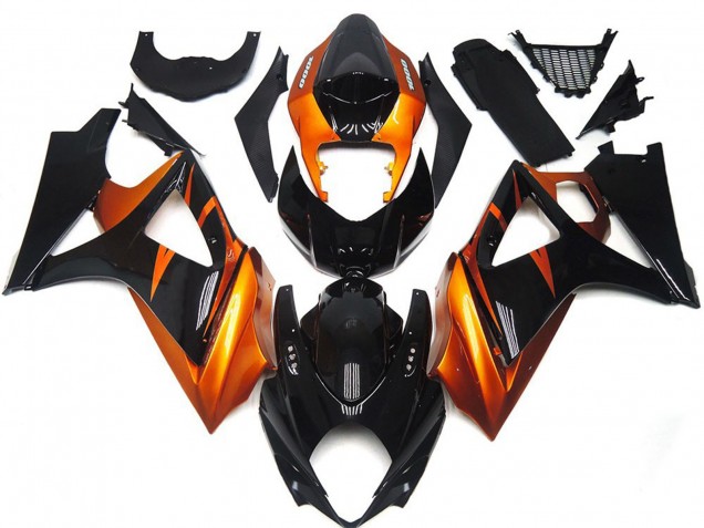 2007-2008 Orange and Gloss Black Style Suzuki GSXR 1000 Motorcycle Fairing UK 2007-2008 Orange and Gloss Black Style Suzuki GSXR 1000 Motorcycle Fairing UK