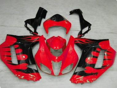 2007-2008 Red Flame Kawasaki ZX6R Motorcycle Fairing UK