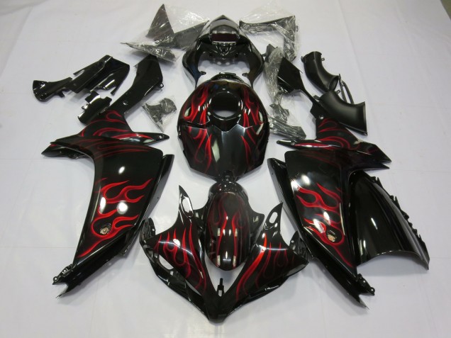 2007-2008 Red Flame Yamaha R1 Motorcycle Fairing UK 2007-2008 Red Flame Yamaha R1 Motorcycle Fairing UK