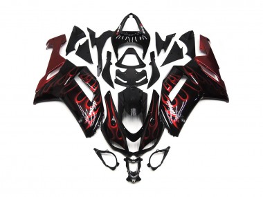 2007-2008 Red Gloss Flame Kawasaki ZX6R Motorcycle Fairing UK
