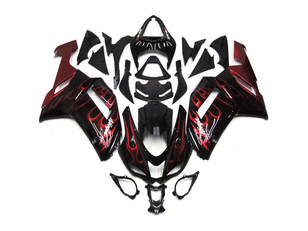 2007-2008 Red Gloss Flame Kawasaki ZX6R Motorcycle Fairing UK 2007-2008 Red Gloss Flame Kawasaki ZX6R Motorcycle Fairing UK