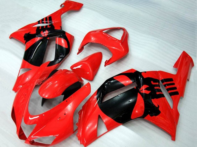 2007-2008 Red Skull Kawasaki ZX6R Motorcycle Fairing UK 2007-2008 Red Skull Kawasaki ZX6R Motorcycle Fairing UK