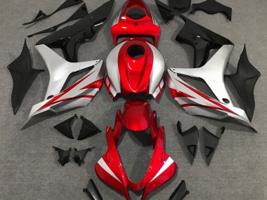 2007-2008 Red and Silver OEM Style Honda CBR600RR Motorcycle Fairing UK