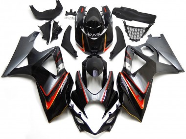 2007-2008 Silver and Black with Red Suzuki GSXR 1000 Motorcycle Fairing UK