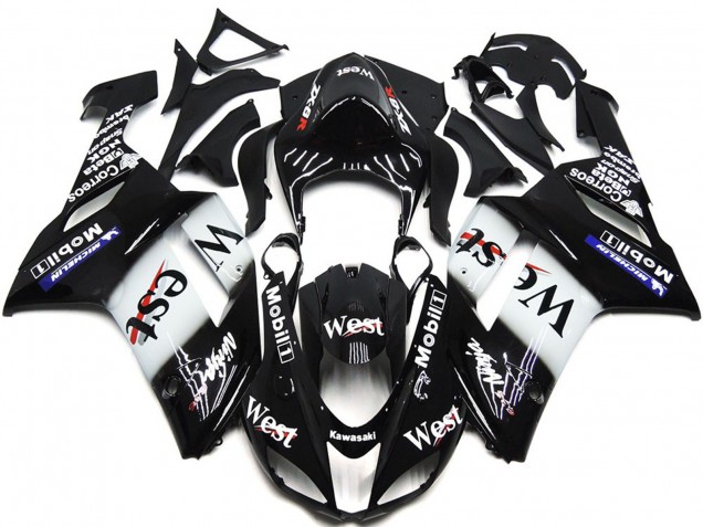 2007-2008 West Gloss Slick Kawasaki ZX6R Motorcycle Fairing UK 2007-2008 West Gloss Slick Kawasaki ZX6R Motorcycle Fairing UK