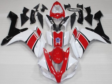 2007-2008 White and Red OEM Style Gloss Yamaha R1 Motorcycle Fairing UK