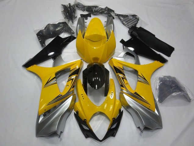 2007-2008 Yellow Silver Suzuki GSXR 1000 Motorcycle Fairing UK 2007-2008 Yellow Silver Suzuki GSXR 1000 Motorcycle Fairing UK