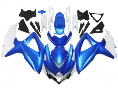 2008-2010 Light Blue and White Custom Style Suzuki GSXR 600-750 Motorcycle Fairing UK