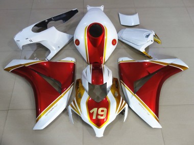 2008-2011 Red and White 19 Honda CBR1000RR Motorcycle Fairing UK