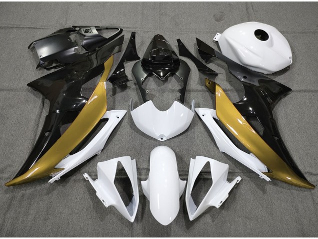 2008-2016 Custom Gold Black and White Yamaha R6 Motorcycle Fairing UK 2008-2016 Custom Gold Black and White Yamaha R6 Motorcycle Fairing UK