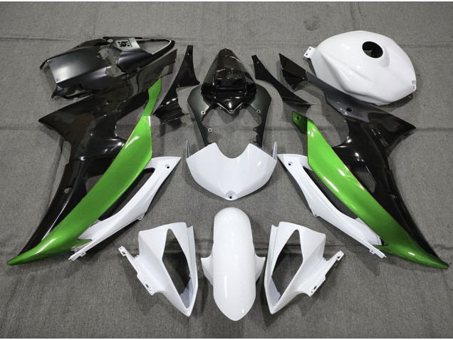 2008-2016 Custom Green Black and White Yamaha R6 Motorcycle Fairing UK 2008-2016 Custom Green Black and White Yamaha R6 Motorcycle Fairing UK