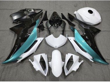 2008-2016 Custom LightBlue Black and White Yamaha R6 Motorcycle Fairing UK