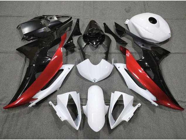 2008-2016 Custom Red Black and White Yamaha R6 Motorcycle Fairing UK 2008-2016 Custom Red Black and White Yamaha R6 Motorcycle Fairing UK