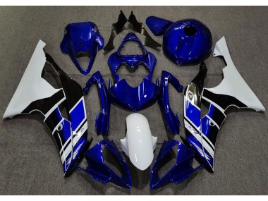 2008-2016 Dark Blue and White Custom Yamaha R6 Motorcycle Fairing UK