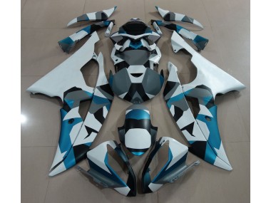 2008-2016 Glacier Blue Snow Camo Yamaha R6 Motorcycle Fairing UK